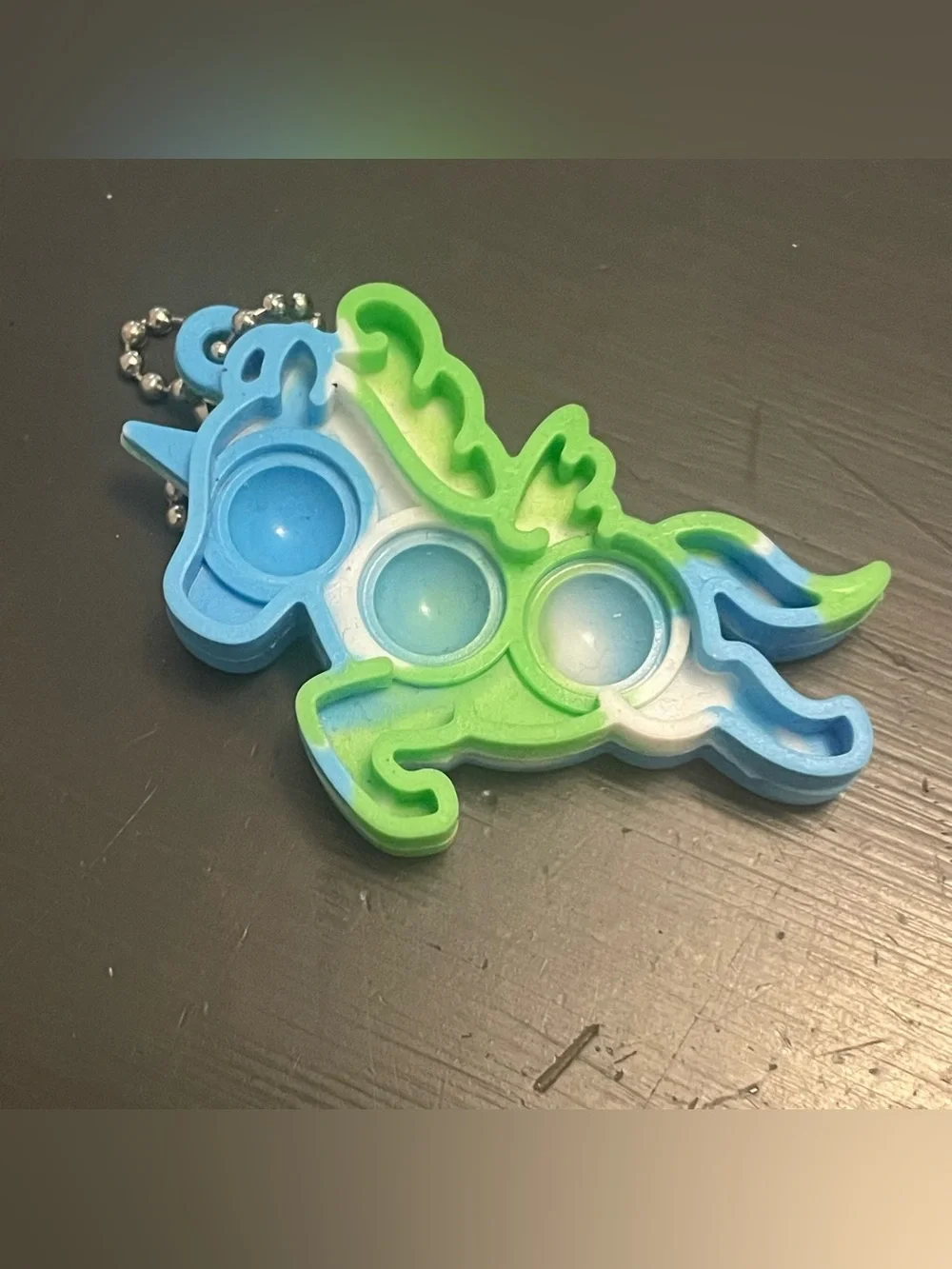 Unicorn Pop It Keychain - Blue & Green Fidget